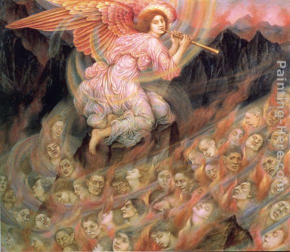 Angel Piping to the Souls in Hell painting - Evelyn de Morgan Angel Piping to the Souls in Hell art painting